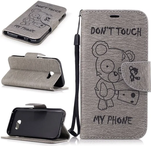 Samsung Galaxy A5 (2017) Portemonnee Hoesje Dont Touch Beer Grijs afbeelding 7
