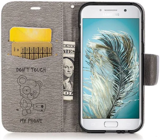 Samsung Galaxy A5 (2017) Portemonnee Hoesje Dont Touch Beer Grijs afbeelding 1
