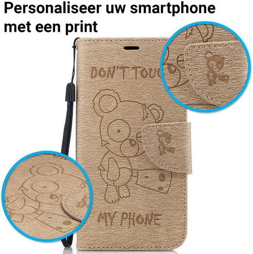 Samsung Galaxy A5 (2017) Portemonnee Hoesje Dont Touch Beer Bruin afbeelding 2