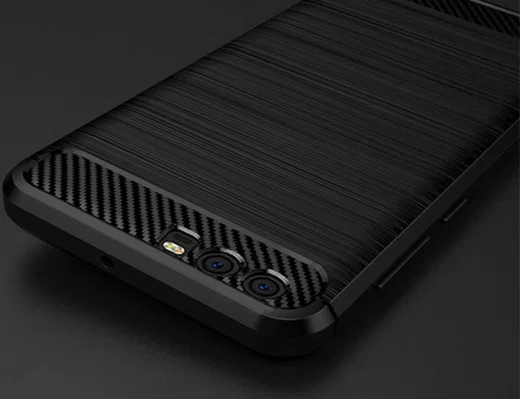 Huawei P10 Geborsteld TPU Hoesje Zwart afbeelding 2