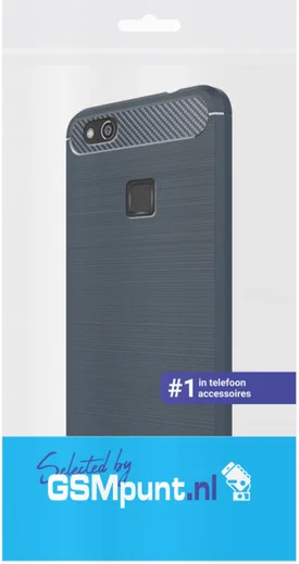 Huawei P10 Lite Geborsteld TPU Hoesje Blauw afbeelding 2
