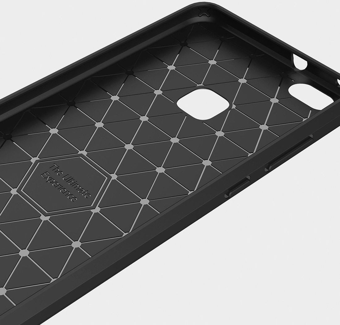 Huawei P10 Lite Geborsteld TPU Hoesje Zwart afbeelding 9