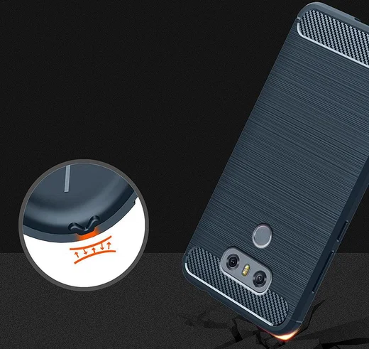 LG G6 Geborsteld TPU Hoesje Blauw afbeelding 5