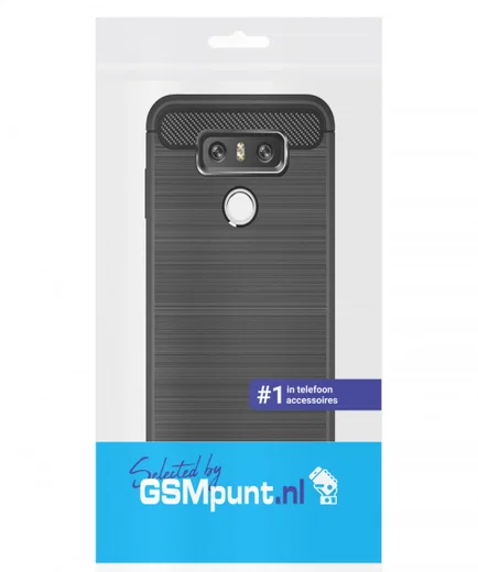 LG G6 Geborsteld TPU Hoesje Zwart afbeelding 2
