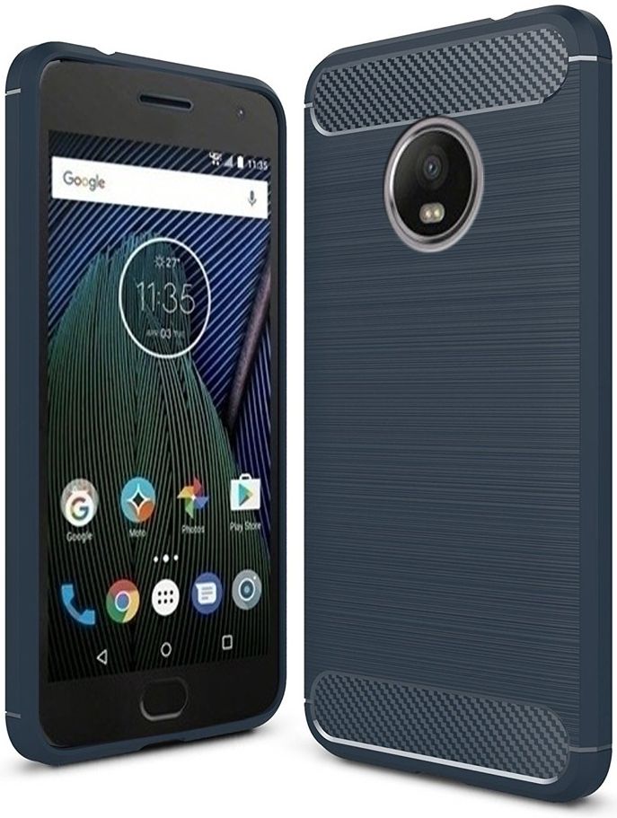 Motorola Moto G5 Geborsteld TPU Hoesje Blauw afbeelding 1