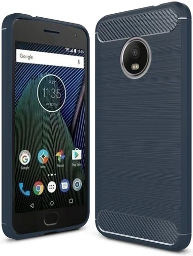 Motorola Moto G5 Geborsteld TPU Hoesje Blauw afbeelding 1