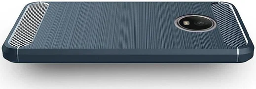 Motorola Moto G5 Geborsteld TPU Hoesje Blauw afbeelding 2