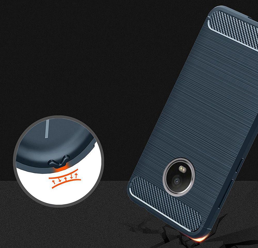 Motorola Moto G5 Geborsteld TPU Hoesje Blauw afbeelding 4
