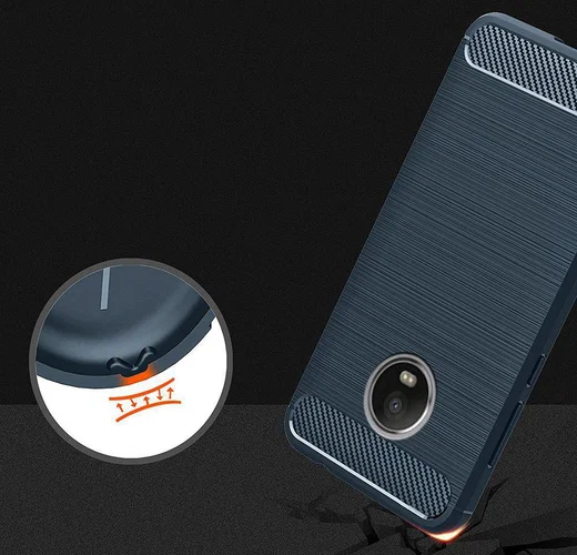 Motorola Moto G5 Geborsteld TPU Hoesje Blauw afbeelding 4