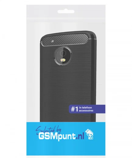 Motorola Moto G5 Geborsteld TPU Hoesje Zwart afbeelding 2