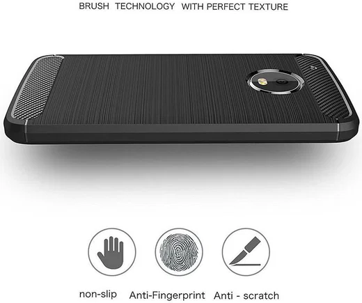 Motorola Moto G5 Geborsteld TPU Hoesje Zwart afbeelding 4