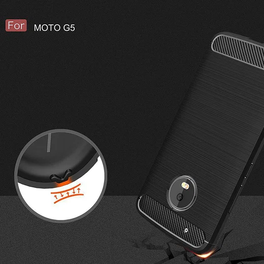 Motorola Moto G5 Geborsteld TPU Hoesje Zwart afbeelding 5
