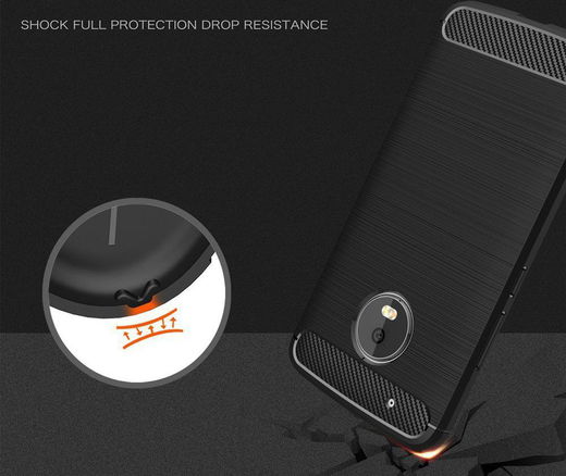 Motorola Moto G5 Plus Geborsteld TPU Hoesje Zwart afbeelding 2