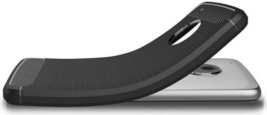 Motorola Moto G5 Plus Geborsteld TPU Hoesje Zwart afbeelding 5