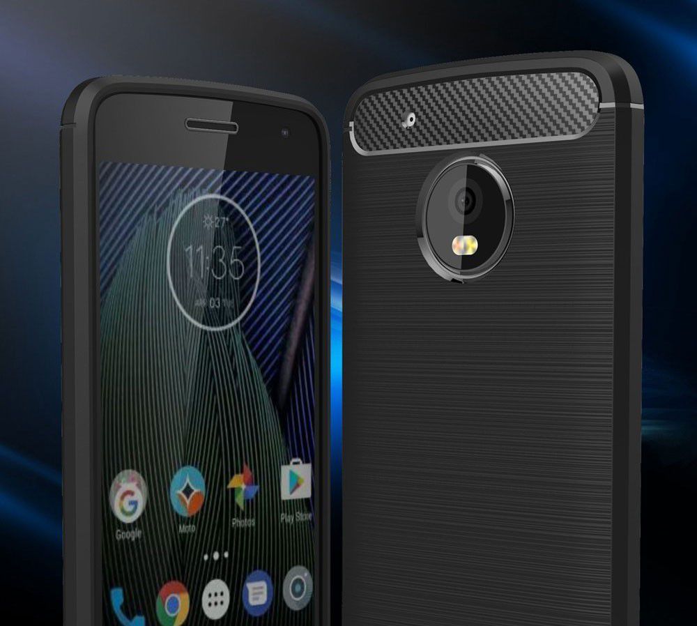 Motorola Moto G5 Plus Geborsteld TPU Hoesje Zwart afbeelding 9