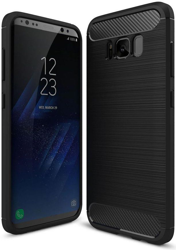 Samsung Galaxy S8 Geborsteld TPU Hoesje Zwart afbeelding 1