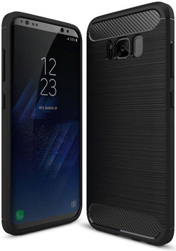 Samsung Galaxy S8 Geborsteld TPU Hoesje Zwart
