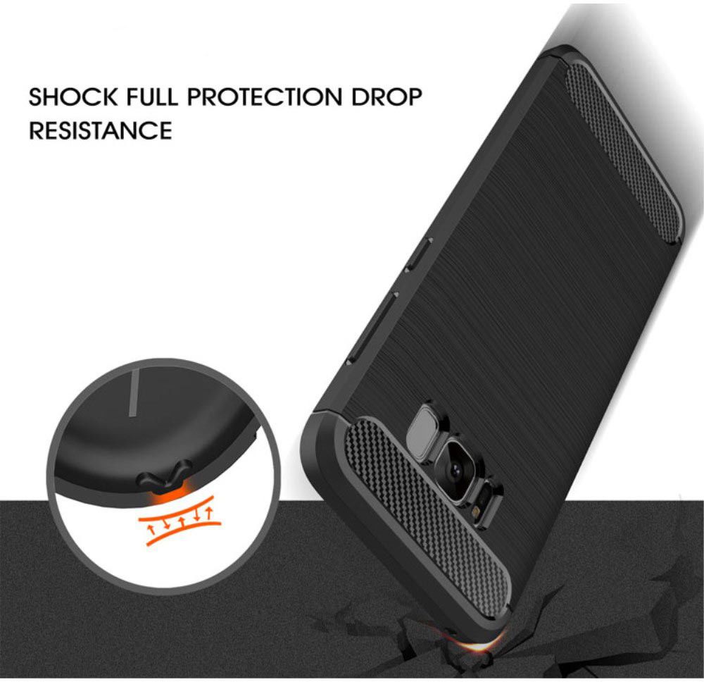 Samsung Galaxy S8 Geborsteld TPU Hoesje Zwart afbeelding 5