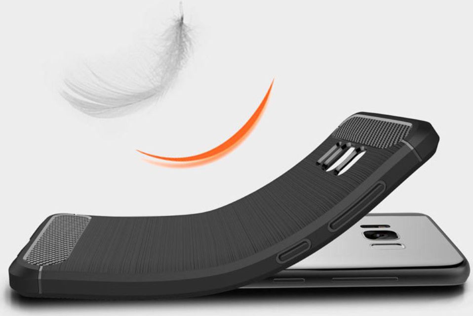 Samsung Galaxy S8 Geborsteld TPU Hoesje Zwart afbeelding 6