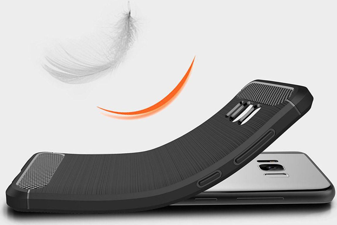 Samsung Galaxy S8 Plus Geborsteld TPU Hoesje Zwart afbeelding 6