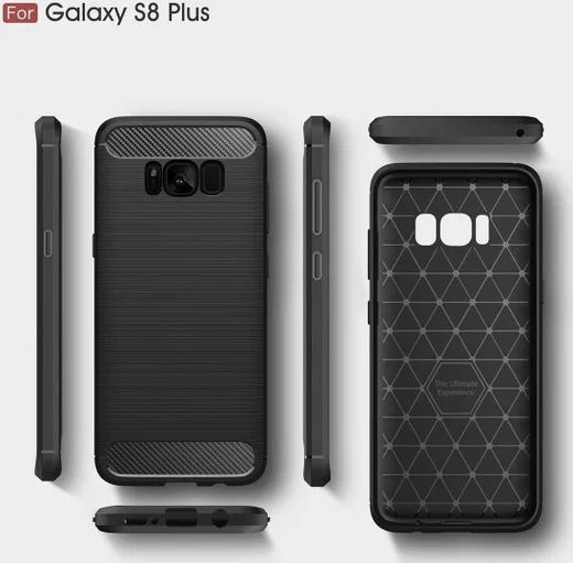Samsung Galaxy S8 Plus Geborsteld TPU Hoesje Blauw afbeelding 5
