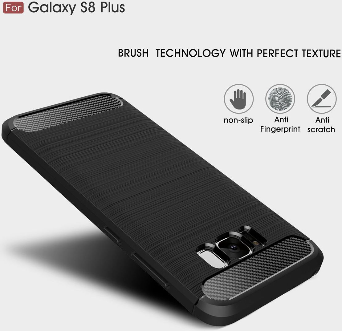 Samsung Galaxy S8 Plus Geborsteld TPU Hoesje Blauw afbeelding 6