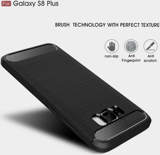 Samsung Galaxy S8 Plus Geborsteld TPU Hoesje Blauw afbeelding 6