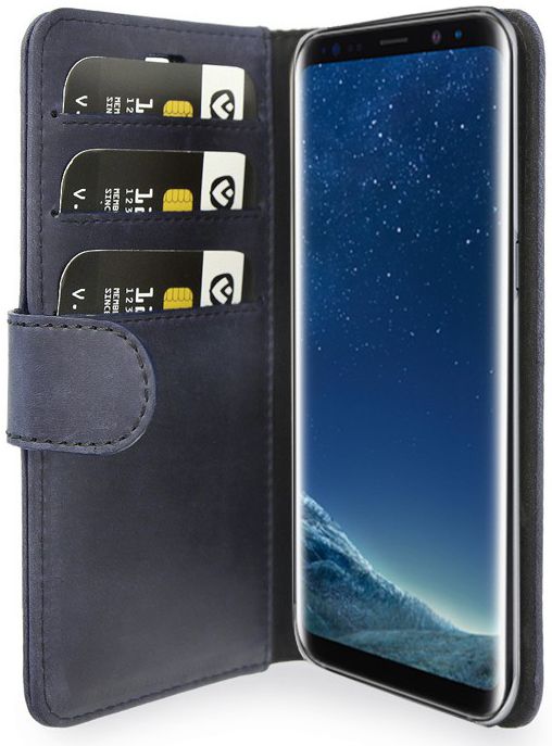 Valenta Classic Luxe Galaxy S8 Plus Hoesje Leer Bookcase Vintage Blauw afbeelding 4