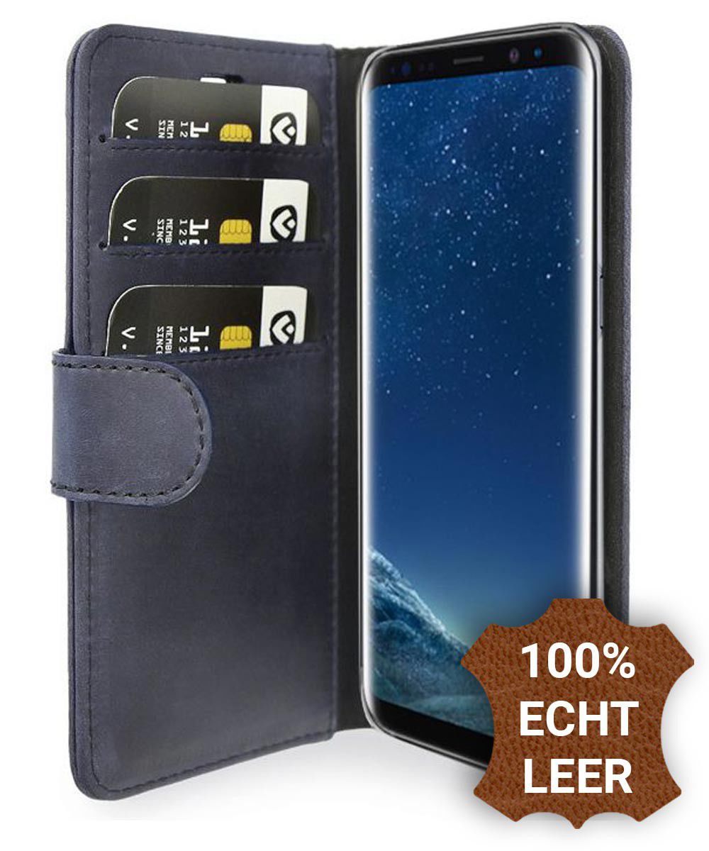 Valenta Classic Luxe Galaxy S8 Plus Hoesje Leer Bookcase Vintage Blauw afbeelding 1