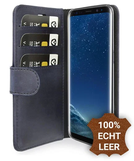 Valenta Classic Luxe Galaxy S8 Plus Hoesje Leer Bookcase Vintage Blauw afbeelding 1