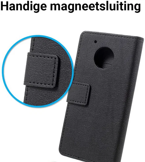 Motorola Moto G5 Hoesje BookCase Met Stand Zwart afbeelding 3
