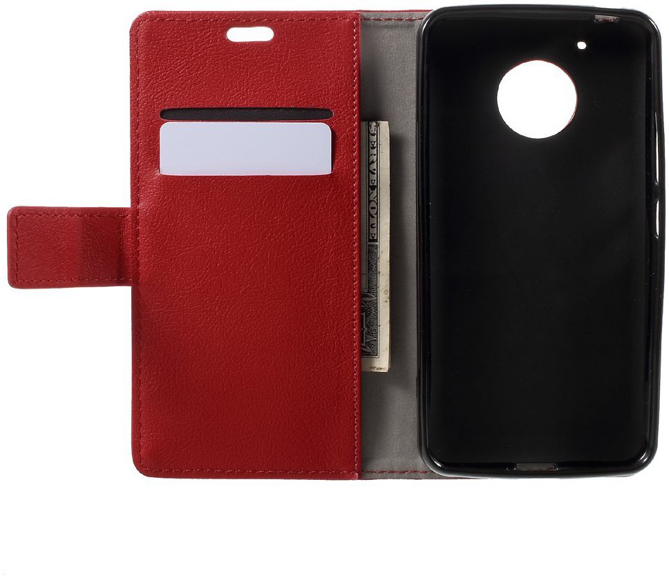 Motorola Moto G5 Hoesje BookCase Met Stand Rood afbeelding 10