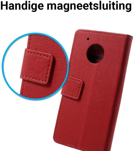 Motorola Moto G5 Hoesje BookCase Met Stand Rood afbeelding 3