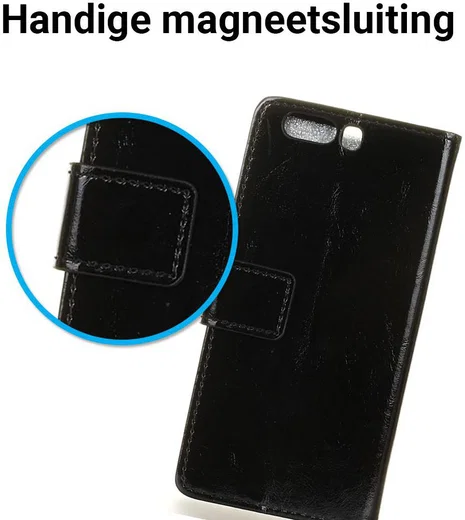 Huawei P10 Portemonnee Hoesje Zwart afbeelding 4