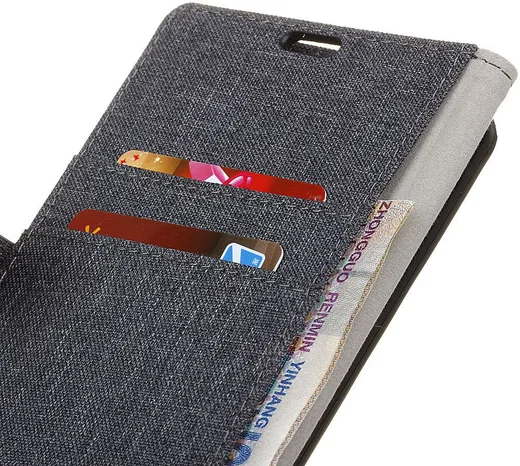 Samsung Galaxy S8 Plus Linnen Portemonnee Hoesje Donker Blauw afbeelding 11