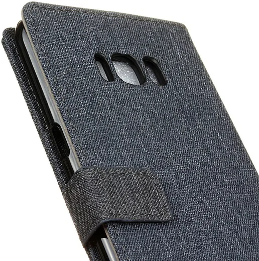 Samsung Galaxy S8 Plus Linnen Portemonnee Hoesje Donker Blauw afbeelding 8