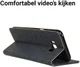 Samsung Galaxy S8 Plus Linnen Portemonnee Hoesje Donker Blauw afbeelding 3