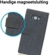 Samsung Galaxy S8 Plus Linnen Portemonnee Hoesje Donker Blauw afbeelding 5