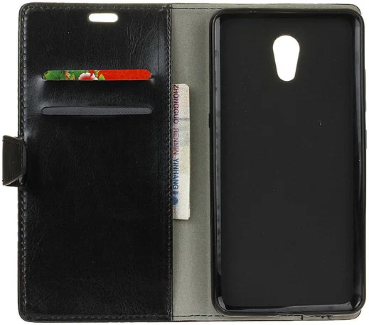 Lenovo P2 Portemonnee Hoesje met Standaard Zwart afbeelding 1