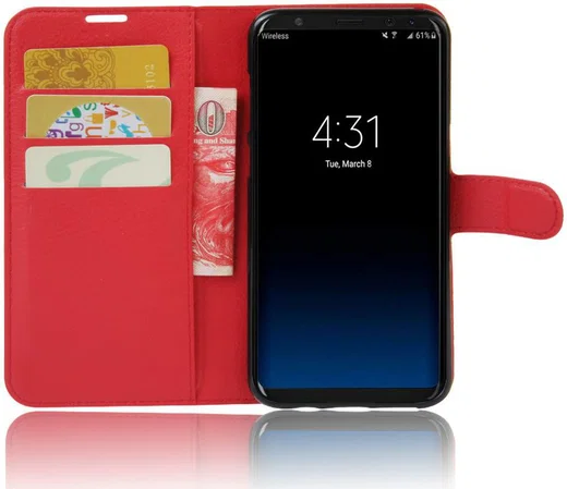 Samsung Galaxy S8 hoesje met kaarthouder Rood afbeelding 2