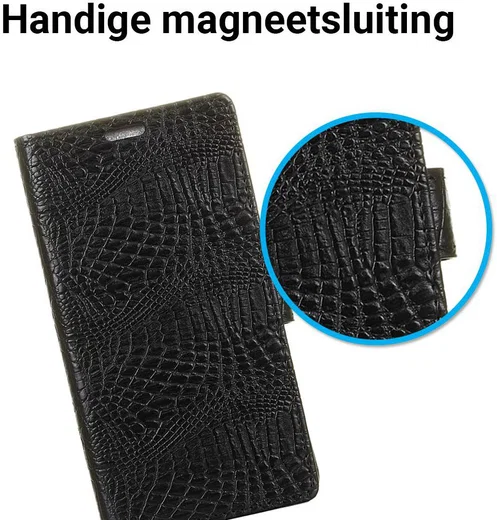 Samsung Galaxy S8 Krokodil Flipcase Zwart afbeelding 5
