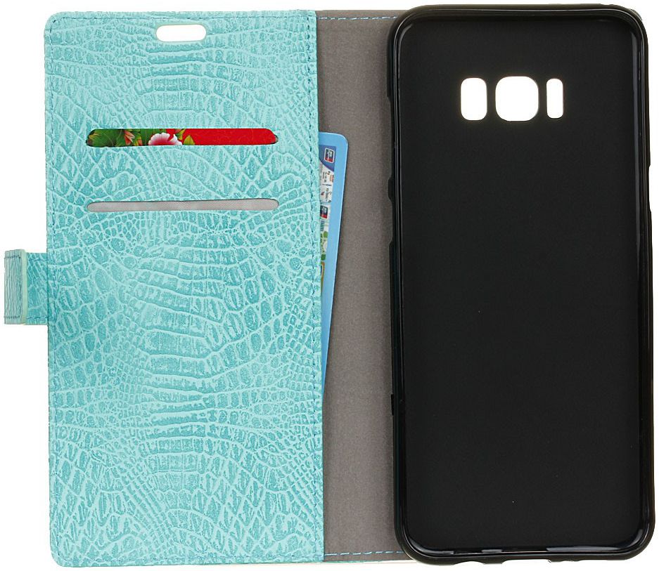 Samsung Galaxy S8 Krokodil Flipcase Blauw afbeelding 12