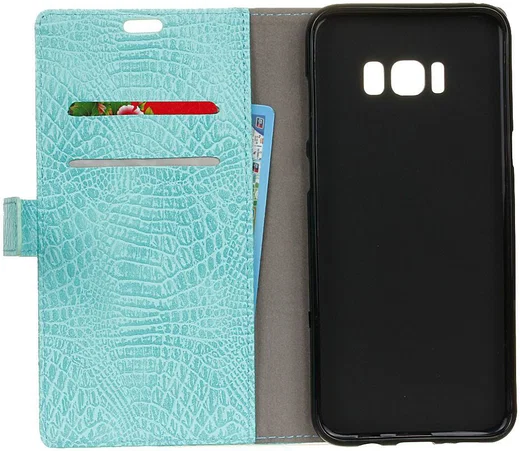Samsung Galaxy S8 Krokodil Flipcase Blauw afbeelding 12