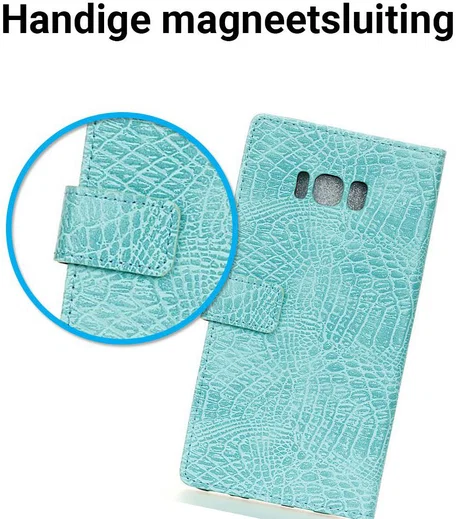 Samsung Galaxy S8 Krokodil Flipcase Blauw afbeelding 6