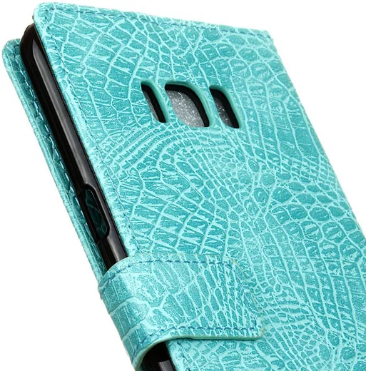 Samsung Galaxy S8 Krokodil Flipcase Blauw afbeelding 11