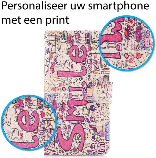 Samsung Galaxy S8 Portemonnee Print Hoesje Smile afbeelding 3