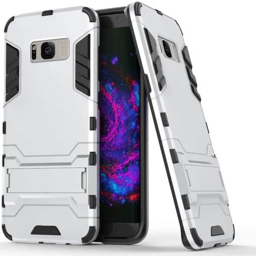 Hybride Samsung Galaxy S8 Plus Hoesje Zilver afbeelding 1