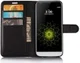 LG G6 Portemonnee Hoesje Lychee Zwart afbeelding 1