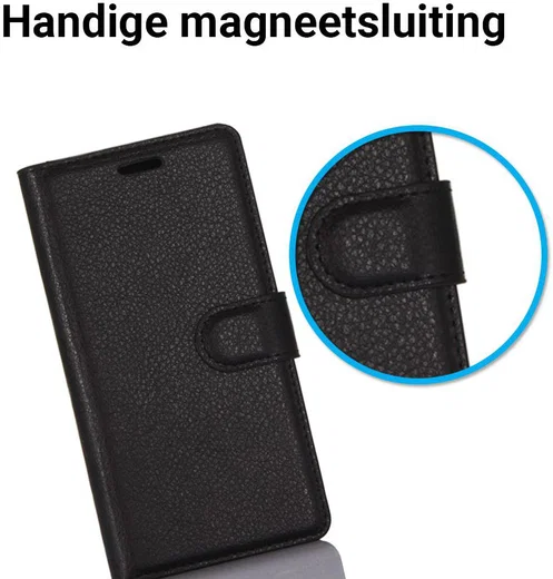 LG G6 Portemonnee Hoesje Lychee Zwart afbeelding 5