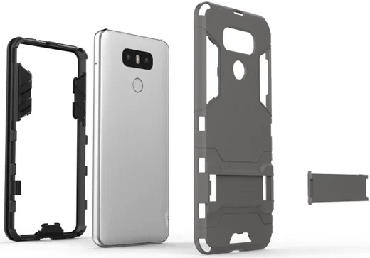 Hybride LG G6 Hoesje Grijs afbeelding 3